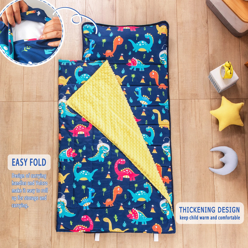 Baby Nap Mat | Daycare Sleeping Bag with Fleece Blanket