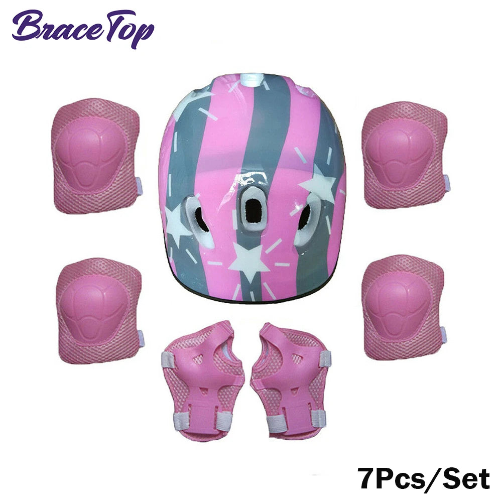 Set Protecciones Patinaje Infantil | Casco + Rodilleras + Coderas | Niños 3-12 Años