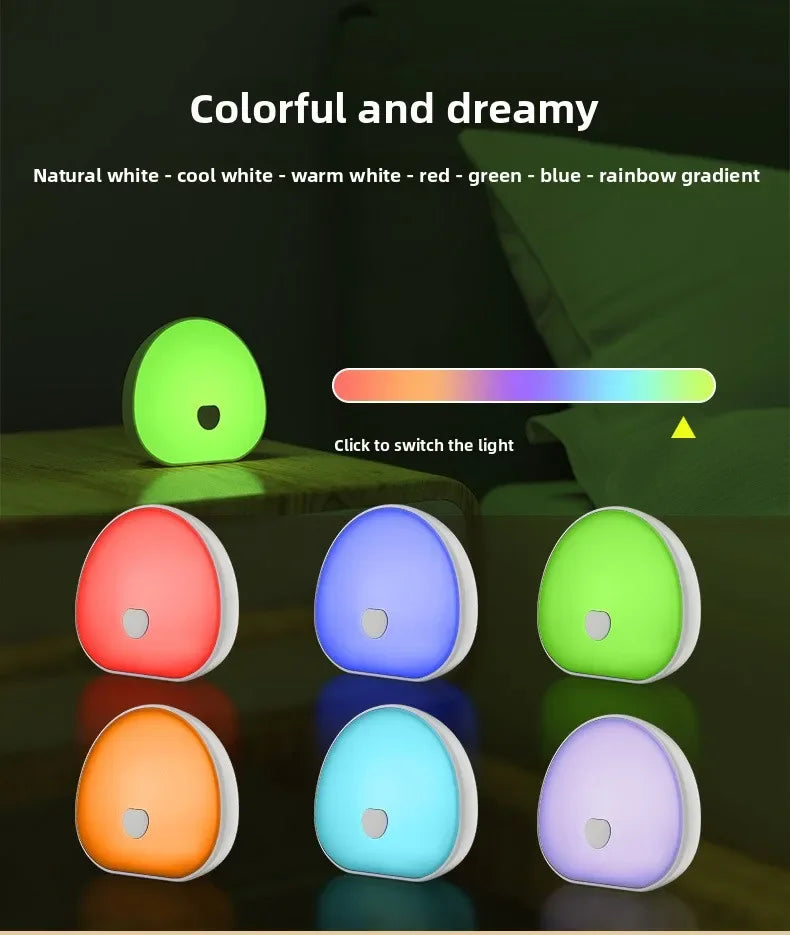 Sleep White Noise Machine with Soothing Sound Touchable Rechargeable LED Night Light Relaxing Audio & Sleep Lamp for Baby.