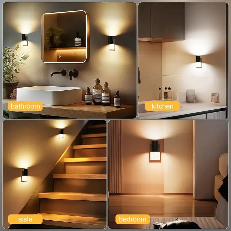 1/2/4 PCS LED Night Light with Dusk To Dawn Sensor Plug-in Wall Mounted Night Light Suitable for Bedrooms Corridors Stairs
