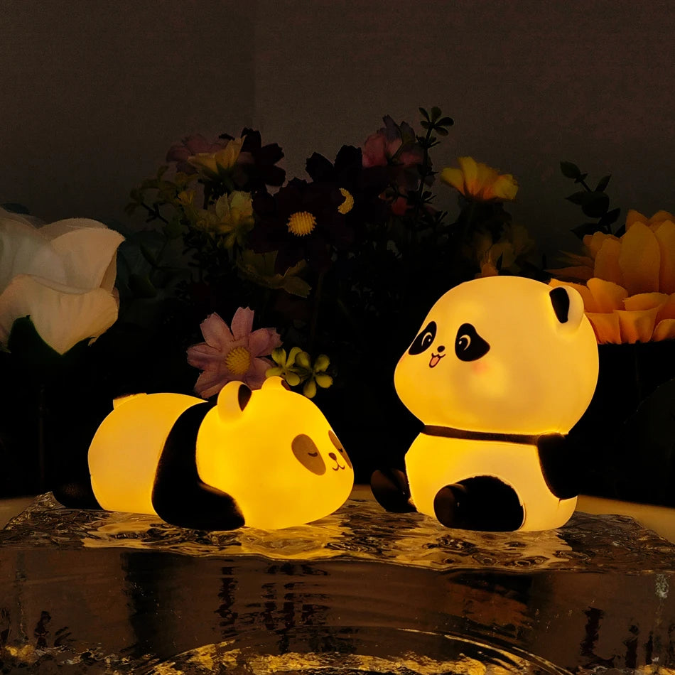 2025 New Panda LED Night Light Living Room Cute Panda Plastic Lamp Bedside Decor Creative Kids Night Light Birthday Gift