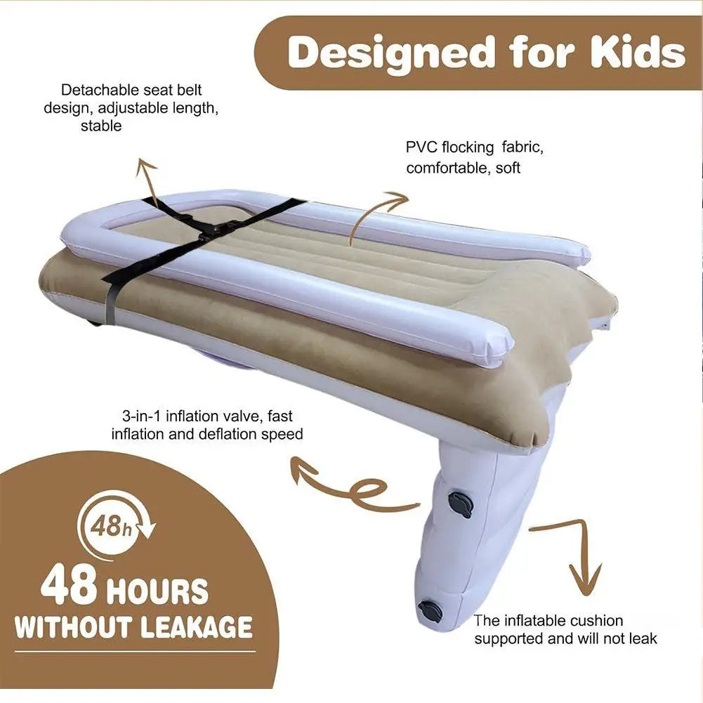 Colchón Inflable para Coche Niños | Asiento Trasero | Portátil y Grueso | Madrid