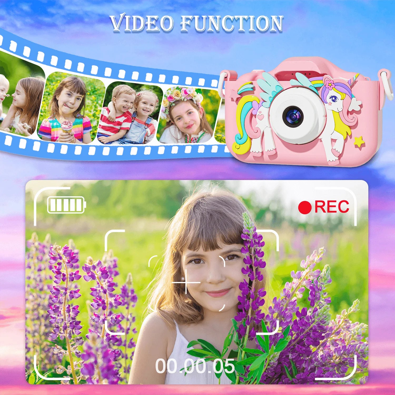 Cámara Digital para Niños | 1080P HD | Pantalla 2" | Funda Silicona | Regalo Ideal