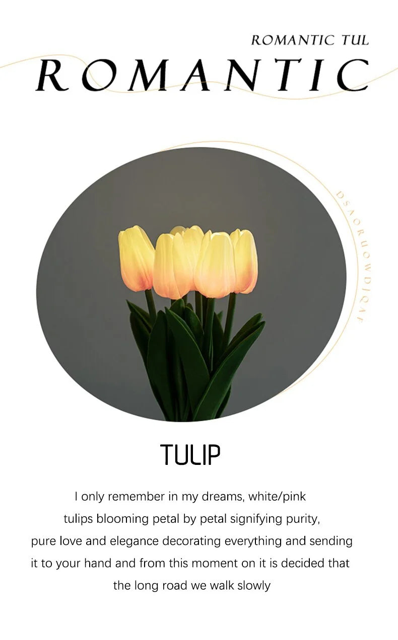 Magic Tulip Lamp | Plug-in and Battery Operated Children's Night Light | Relaxing Baby Ambiance