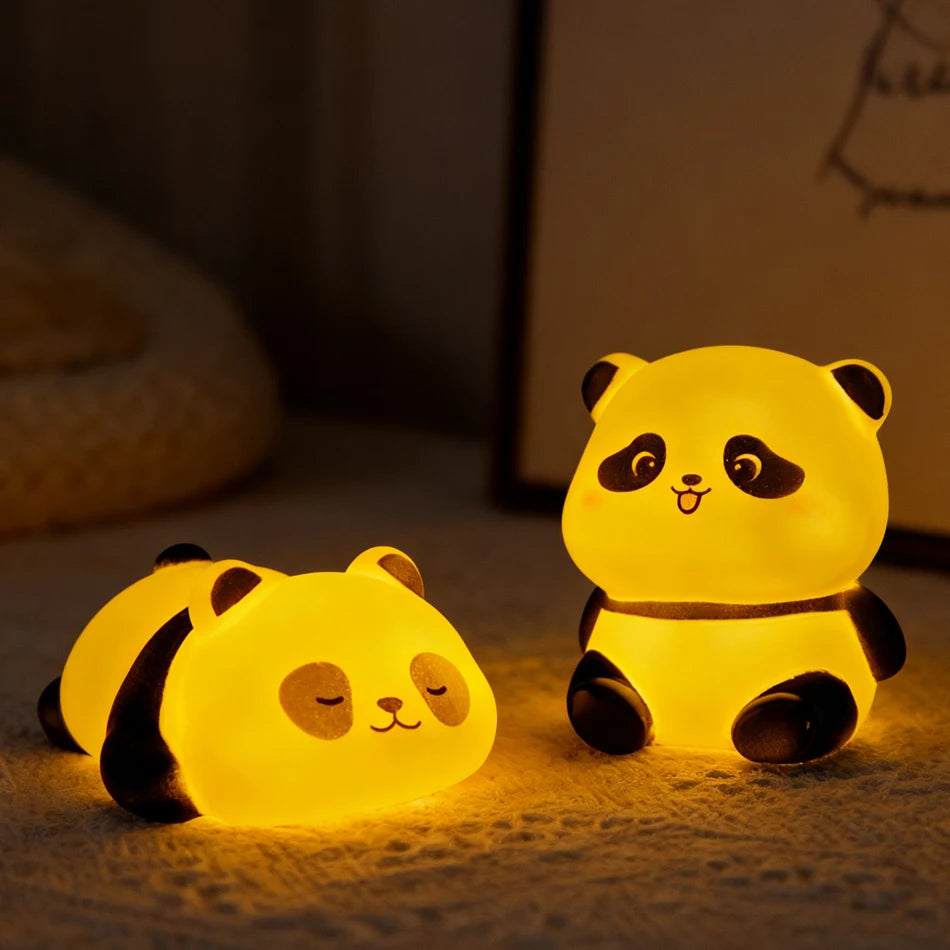 2025 New Panda LED Night Light Living Room Cute Panda Plastic Lamp Bedside Decor Creative Kids Night Light Birthday Gift