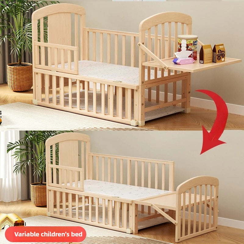Cuna Mecedora de Madera | Multifuncional con Ruedas y Mosquitera para Bebé