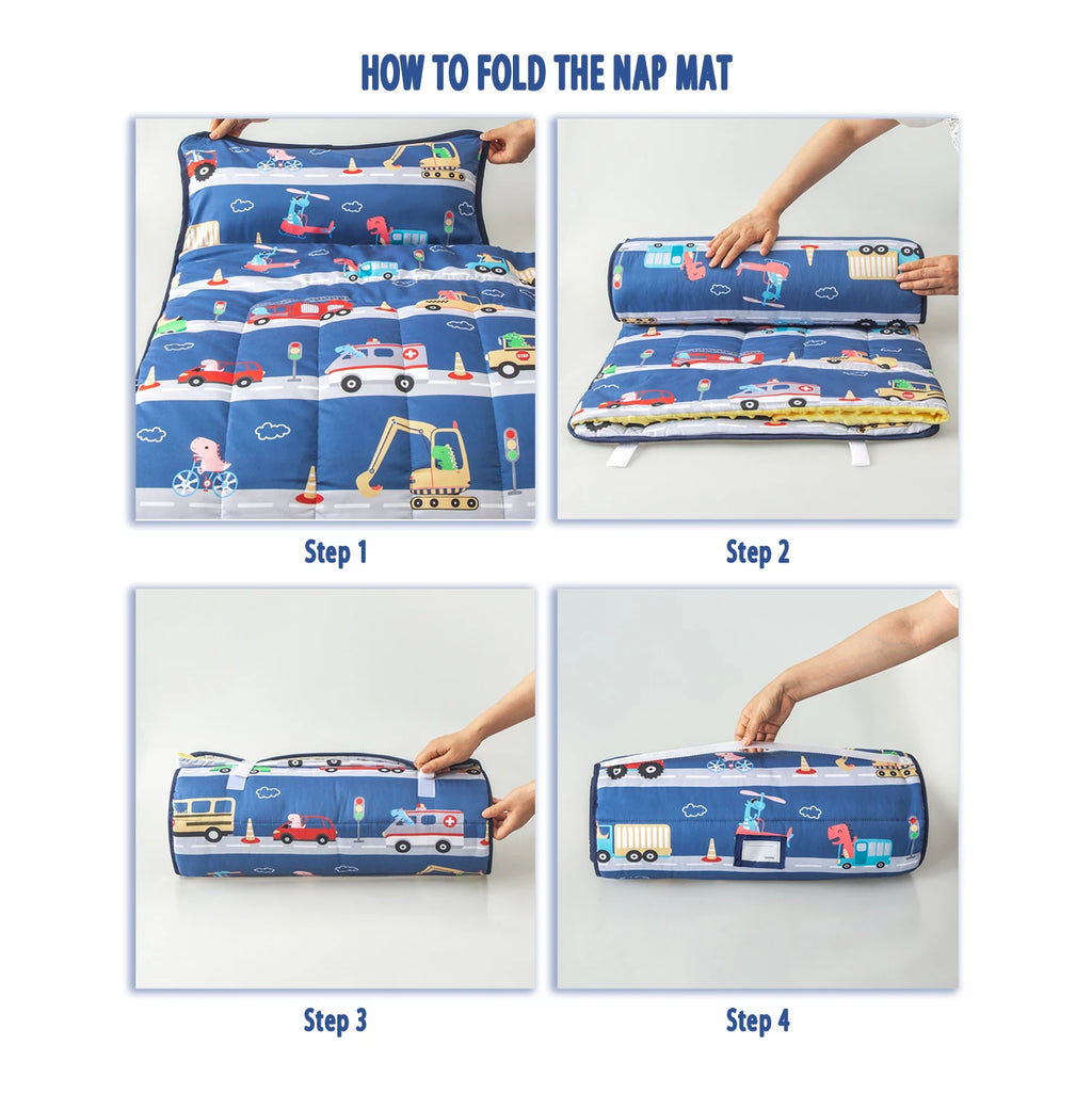Baby Nap Mat | Daycare Sleeping Bag with Fleece Blanket