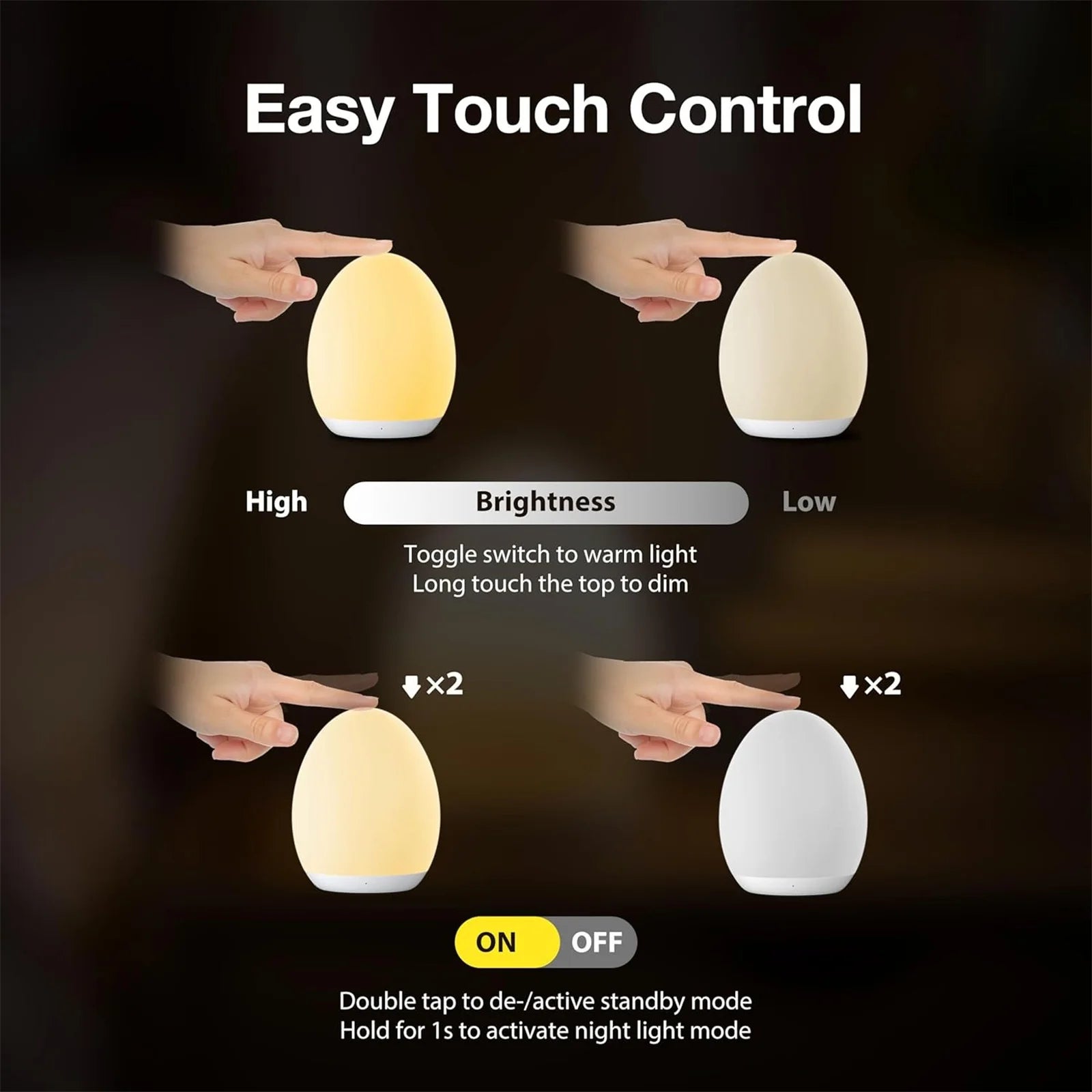 RGB LED Egg Lamp | Nursing & Outdoor Light | USB Rechargeable | Pat-Control & Eye Protection | Madrid 2026