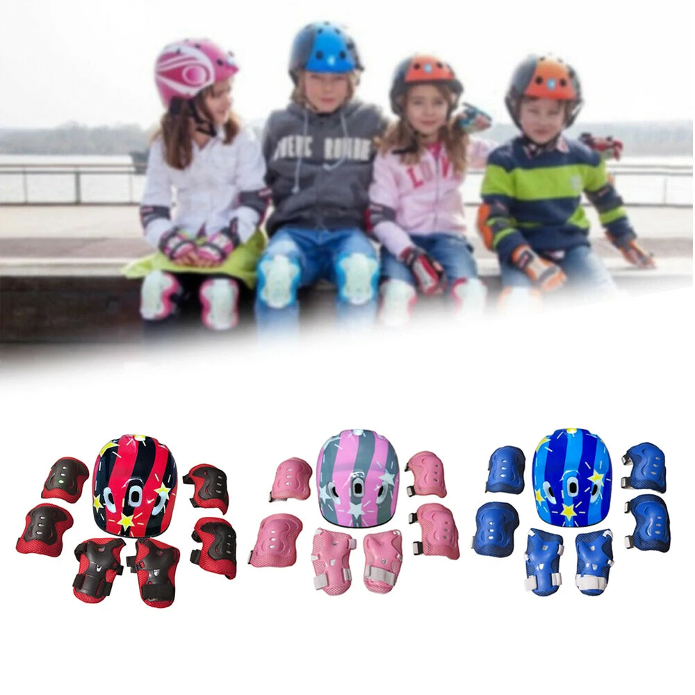 Kids' Skating Protective Gear Set | Helmet + Knee Pads + Elbow Pads | Ages 3-12