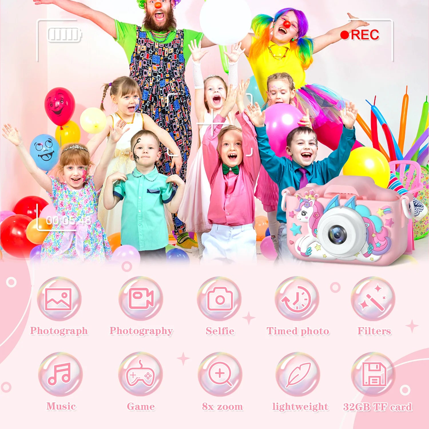 Kids Digital Camera | 1080P HD | 2" Screen | Silicone Case | Ideal Gift