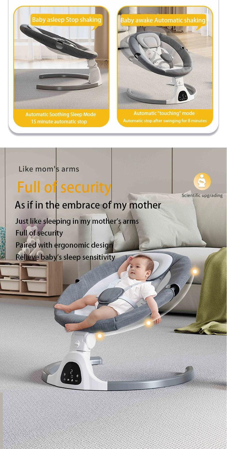 Electric Baby Swing | Reclining Rocker with Remote Control | 0-18 Months