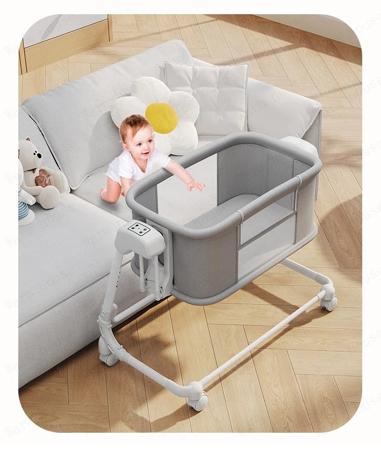 Multifunctional Foldable Baby Crib | Luxury Bassinet with Wheels
