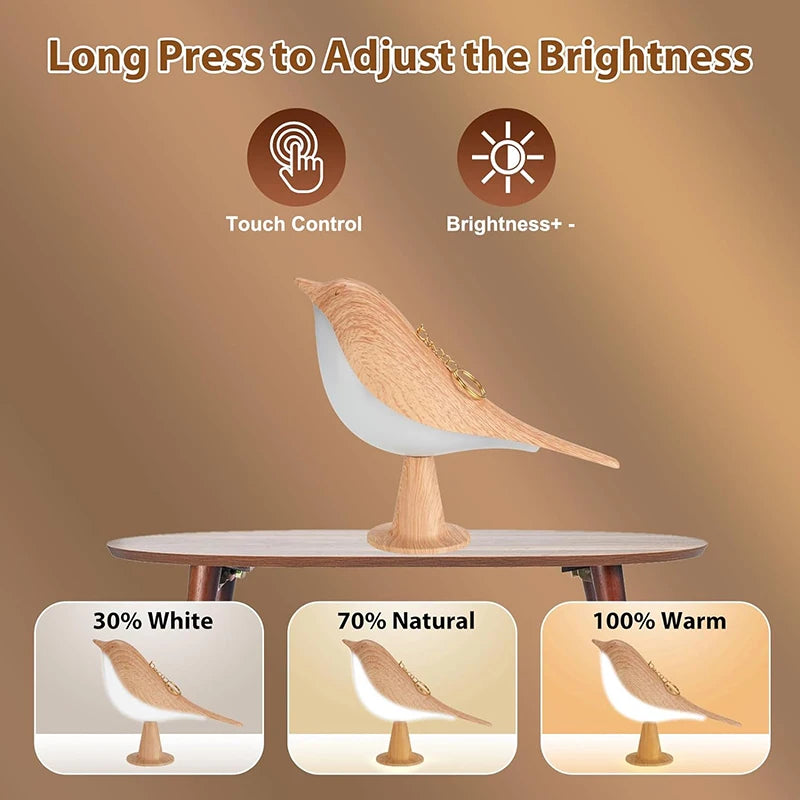 Magic Bird Fear-Reducing Light | 3-Tone Touch Lamp for Kids