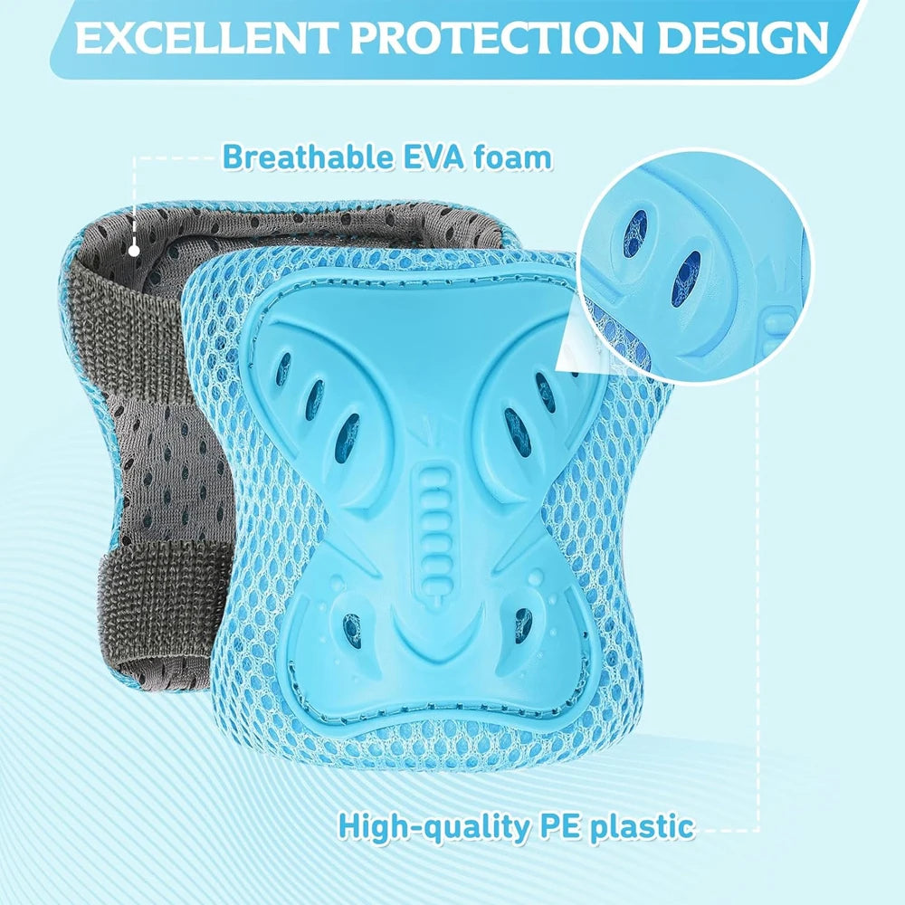 Kit Protección Infantil 6 en 1 | Rodilleras, Coderas y Muñequeras | Patines y Bici